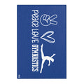 Peace, Love, Gymnastics-Blue (Area Rugs)