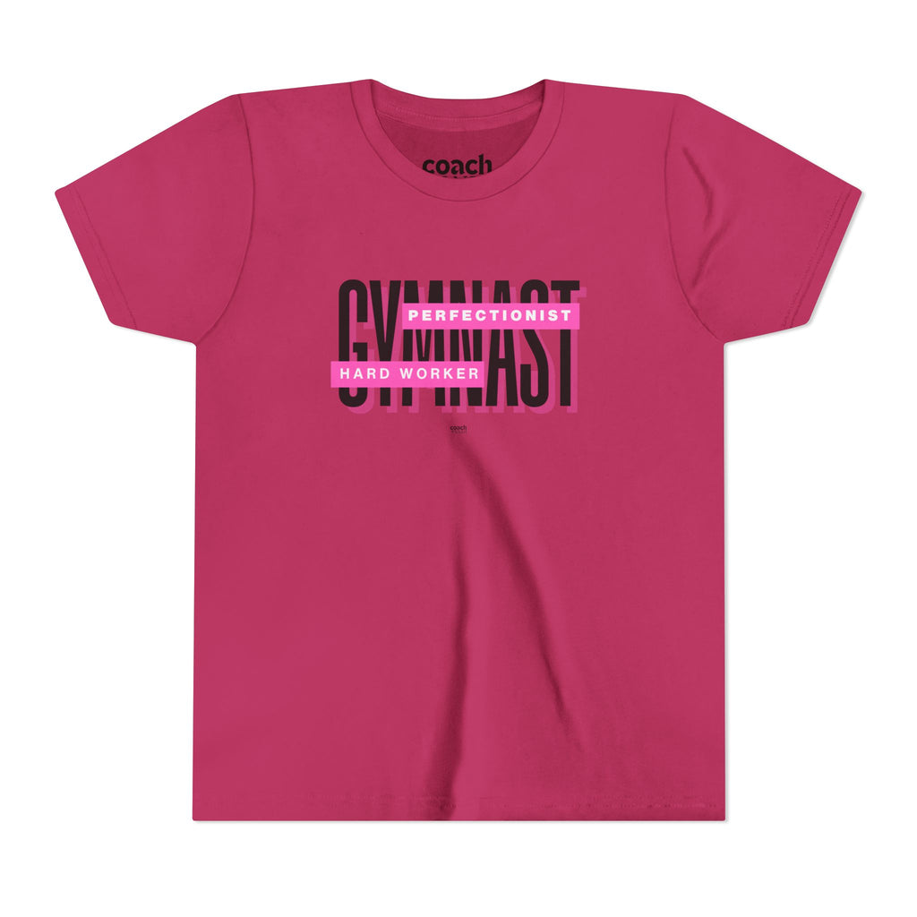 Gymnast Hard Worker Tshirt - Pink (Youth)