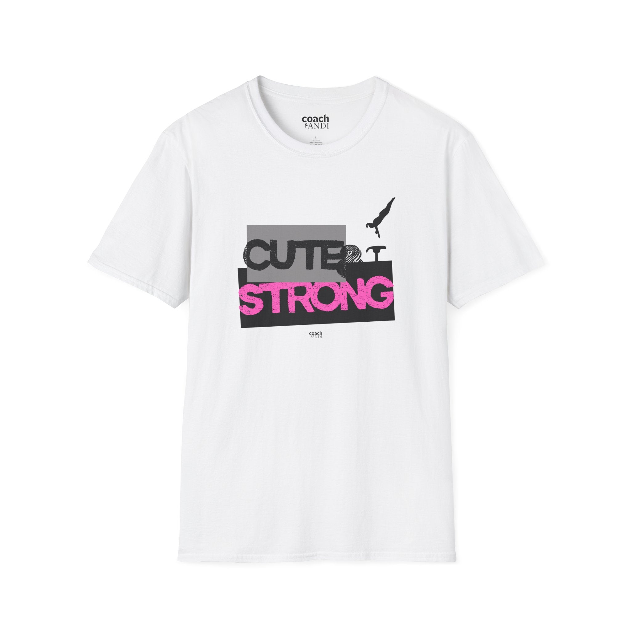 Cute & Strong Tshirt - Pink/Black (Adult)