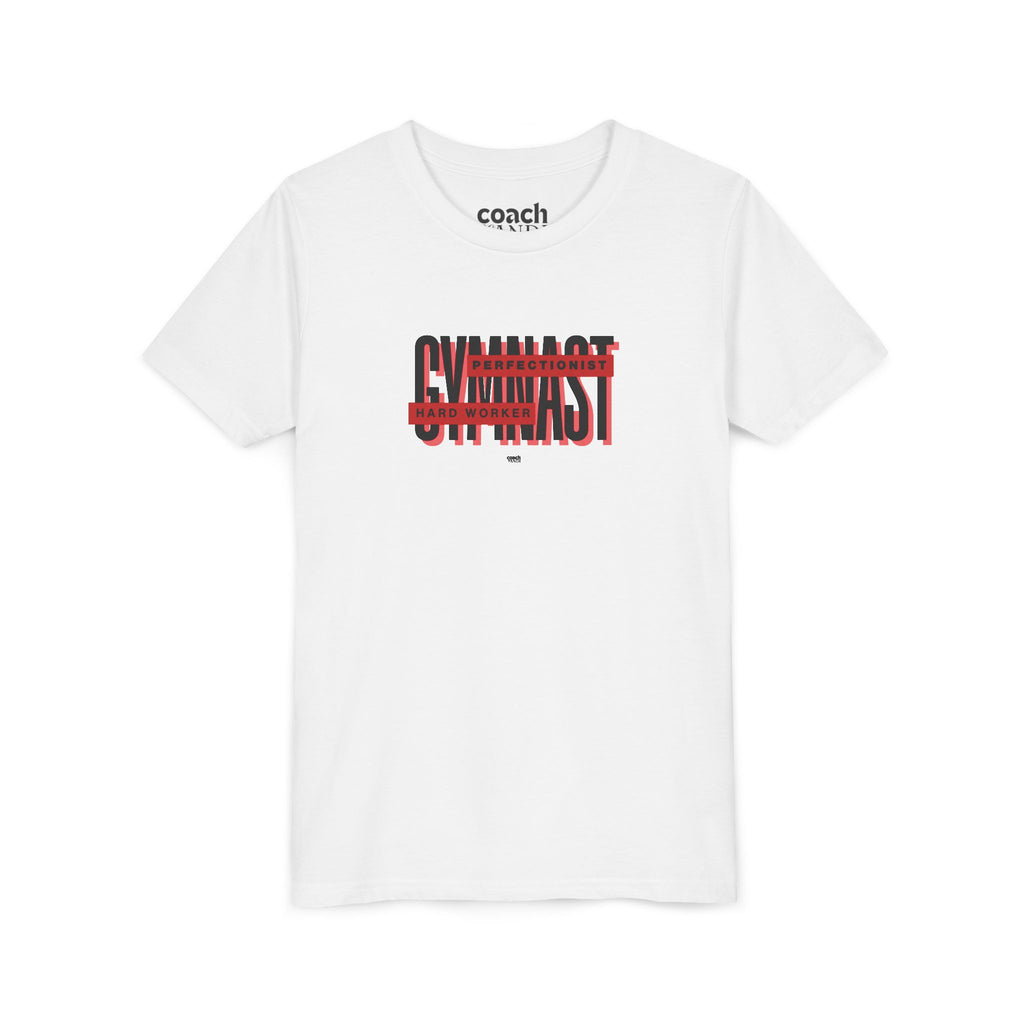 Gymnast Hard Worker Tshirt - Red/Black (Youth)