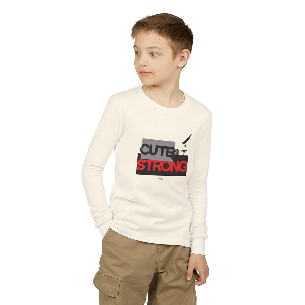 Cute & Strong Long Sleeve Shirt - Red/Black (Youth)