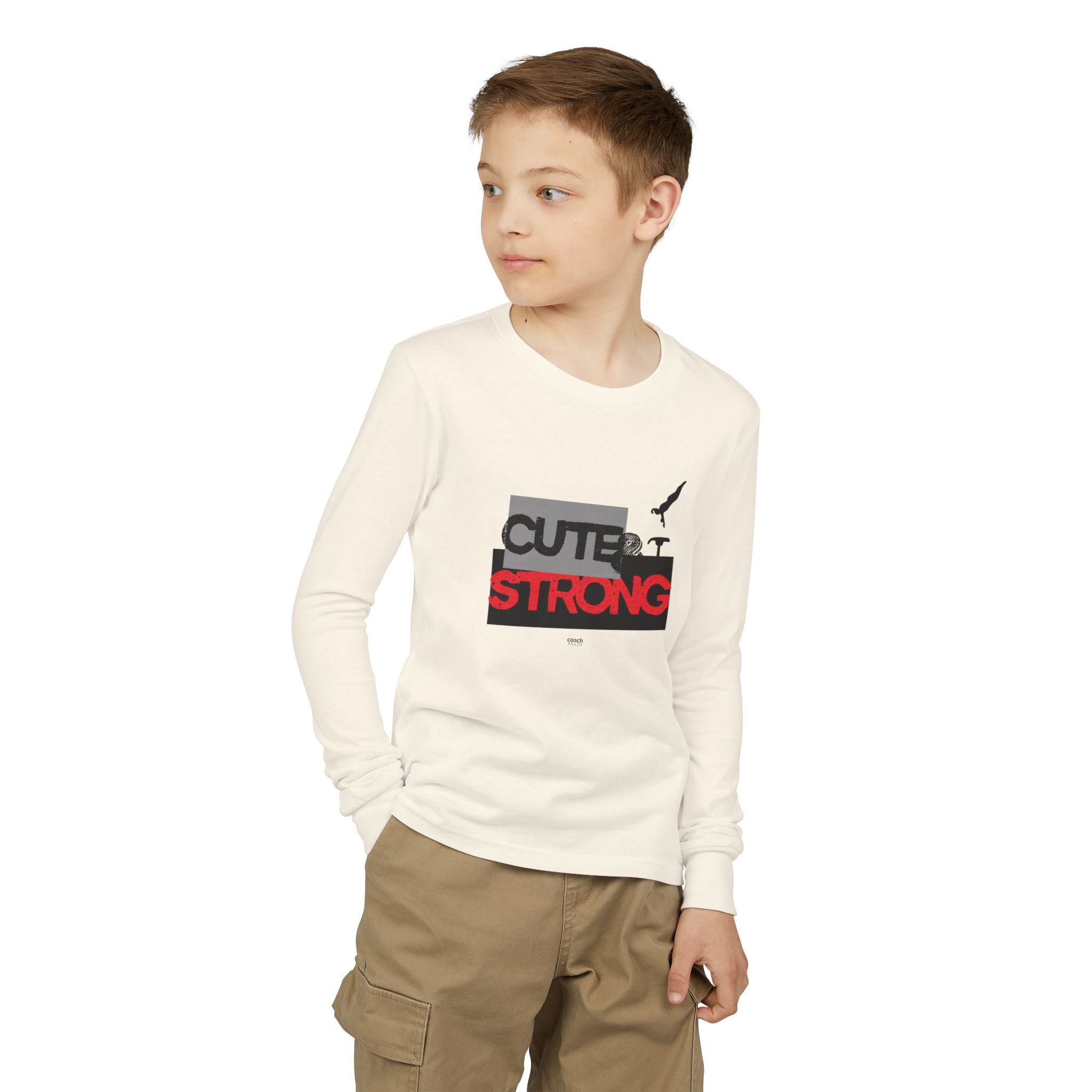 Cute & Strong Long Sleeve Shirt - Red/Black (Youth)