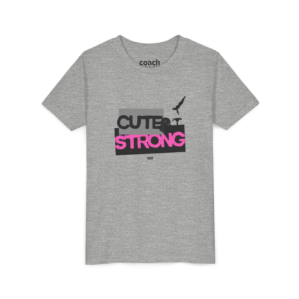 Cute & Strong Youth Short Sleeve Tee - Pink/Black