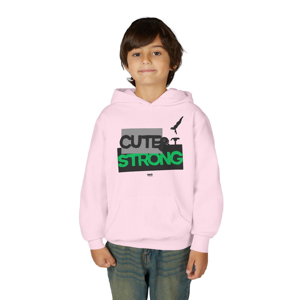 Cute & Strong Hoodie - Green/Black (Youth)