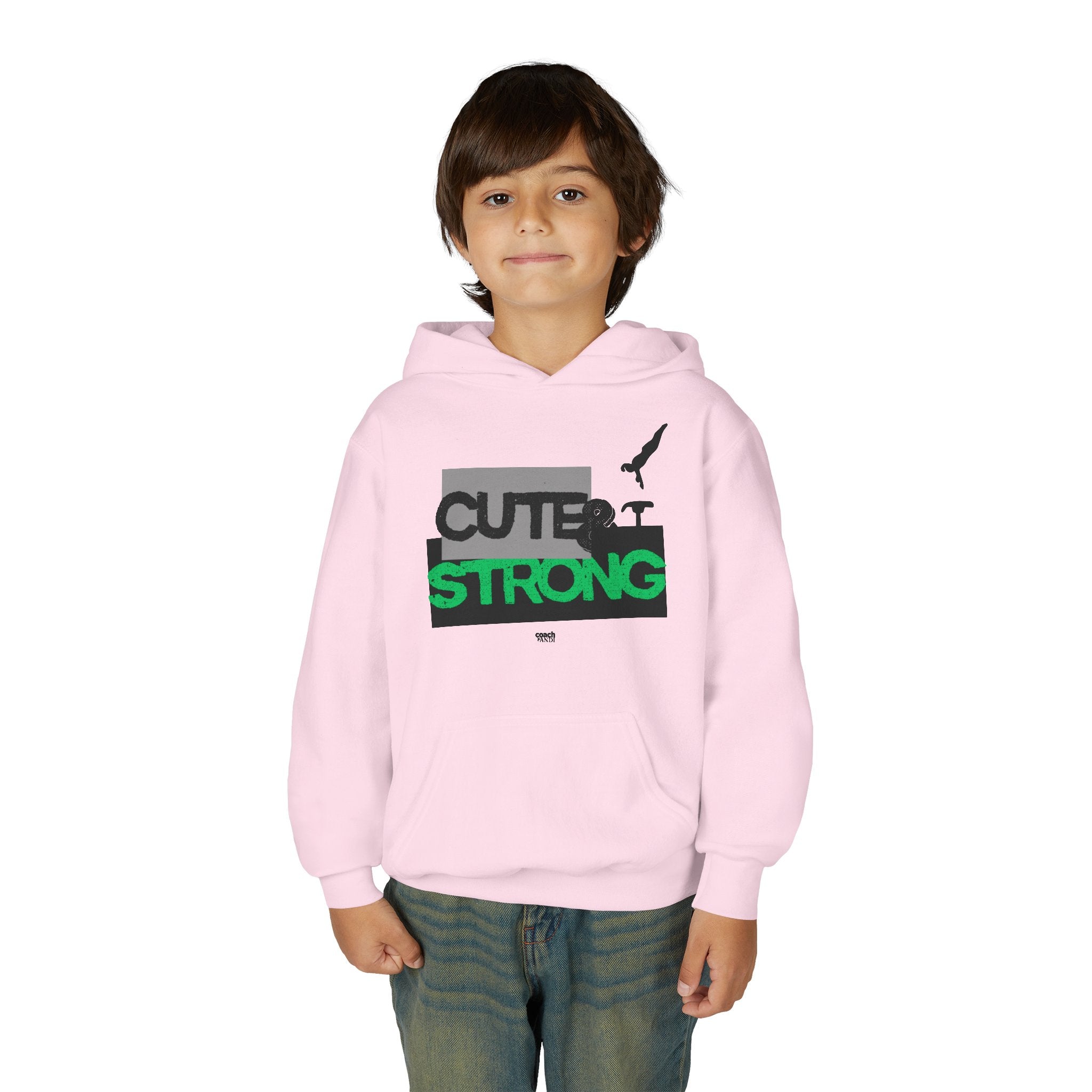 Cute & Strong Hoodie - Green/Black (Youth)