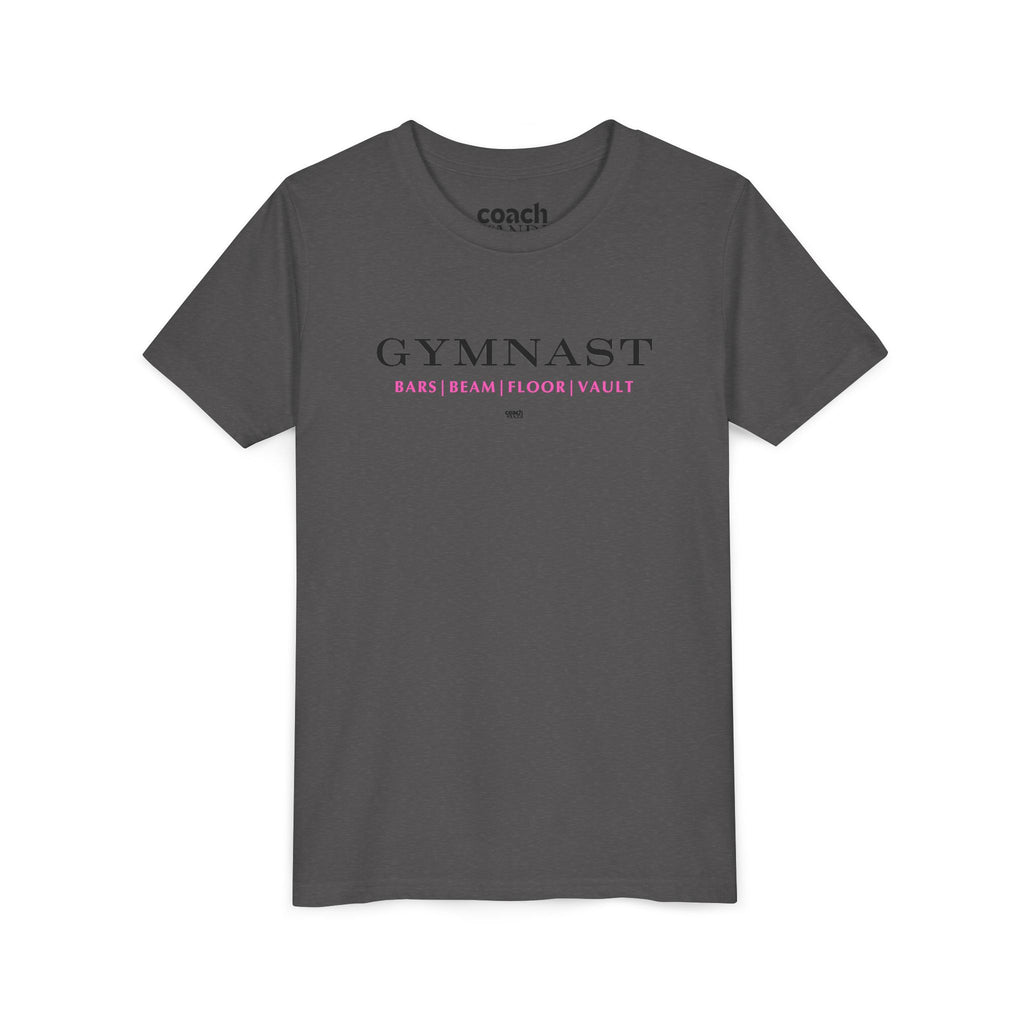 GYMNAST (Bars Beam Floor Vault) Short Sleeve Tee - Pink (Youth)