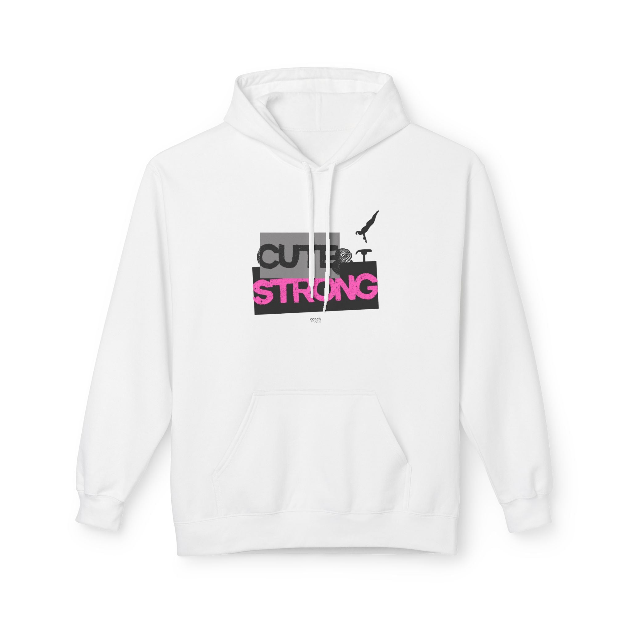 Cute & Strong Hoodie - Pink/Black (Adult)