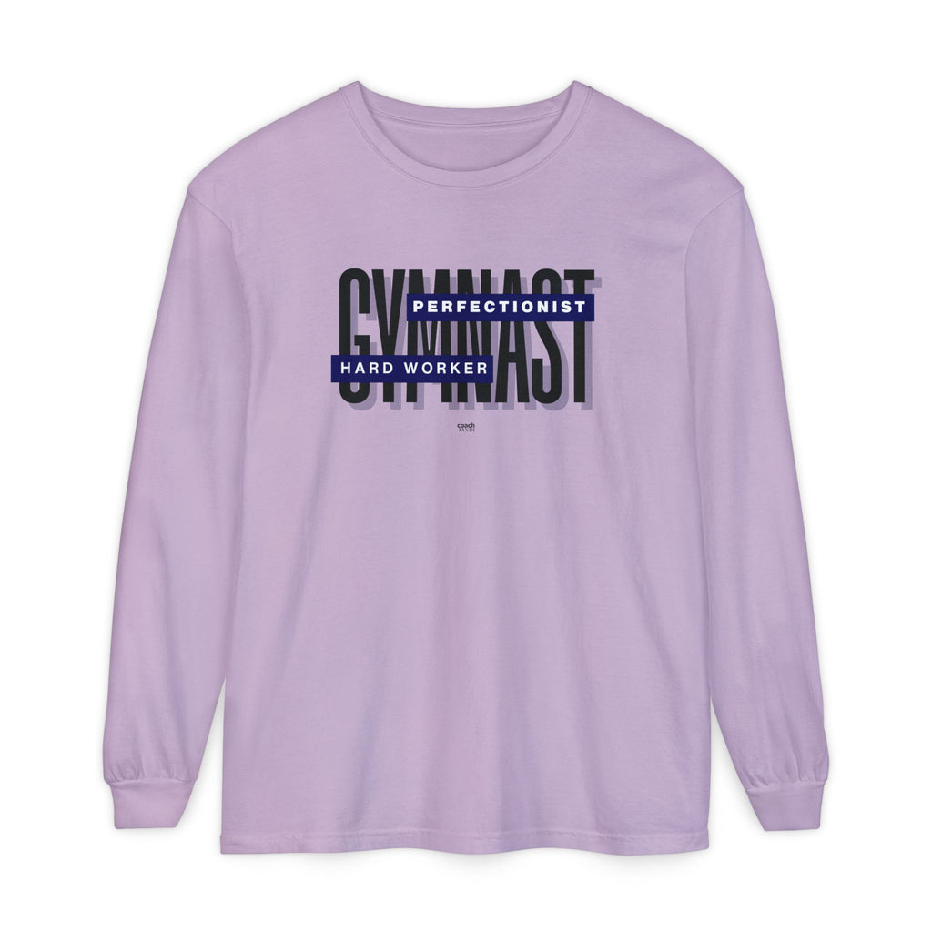 Gymnast Hard Worker Long Sleeve Shirt - Navy (Adult)
