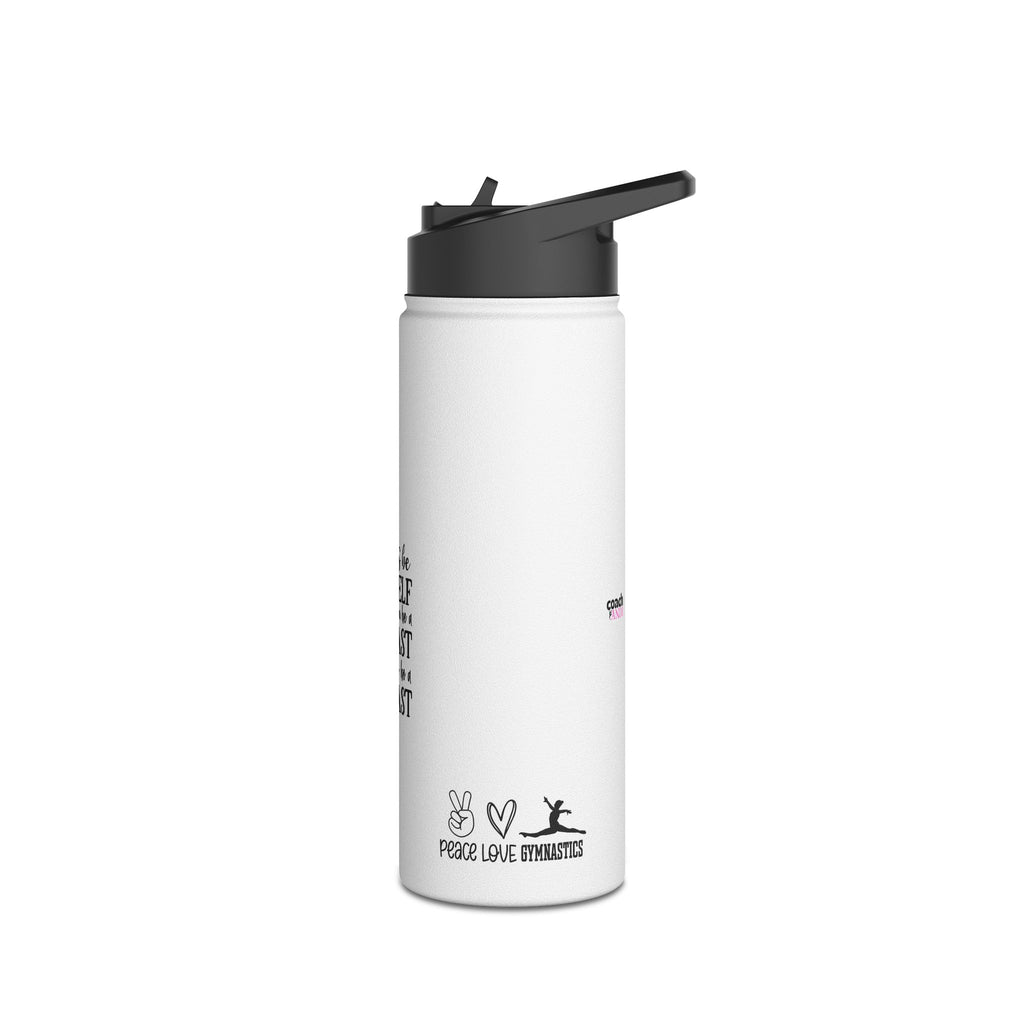 Gymnastics Quotes-White (Stainless Steel Water Bottle, Standard Lid)