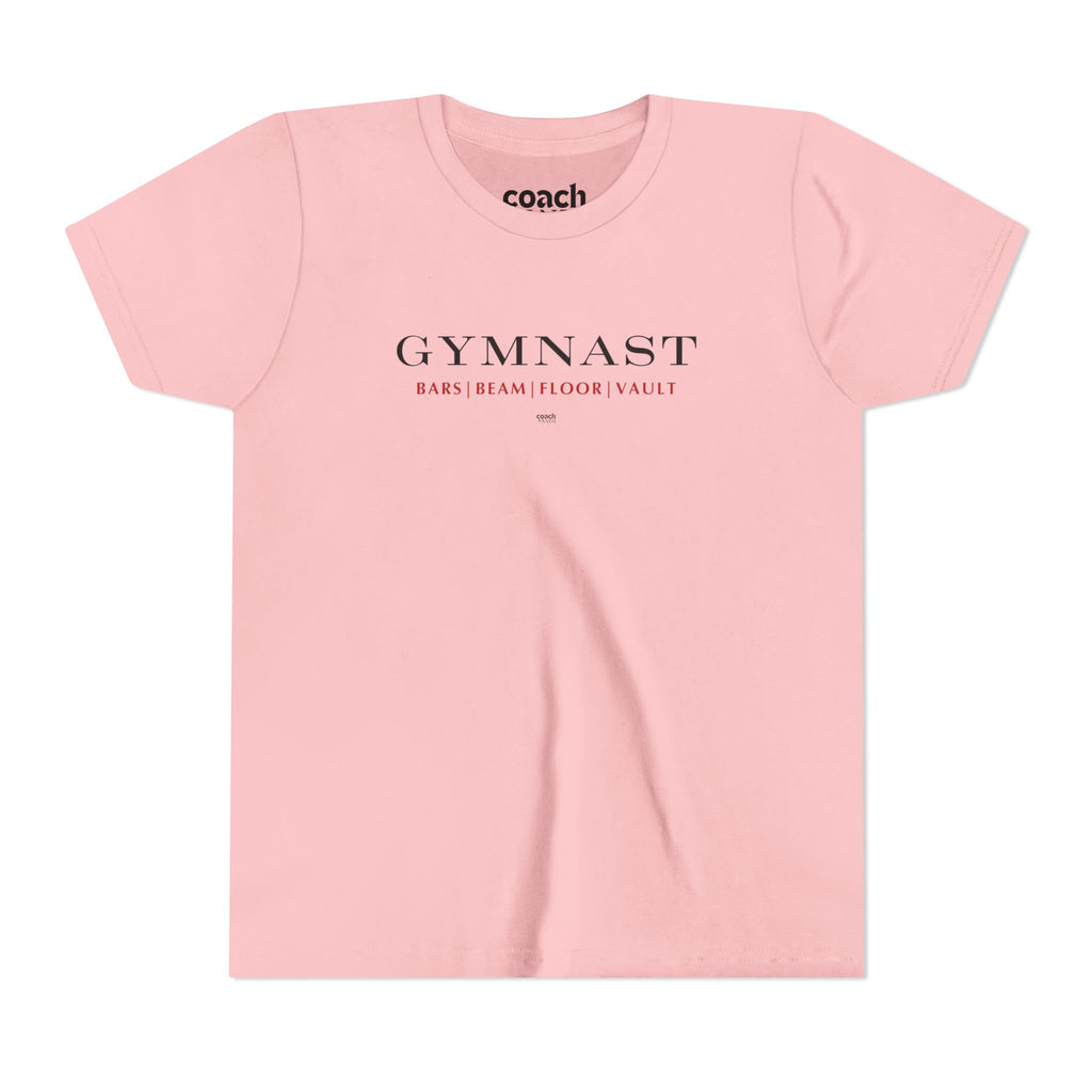 GYMNAST (Bars Beam Floor Vault) Short Sleeve Tee - Red (Youth)