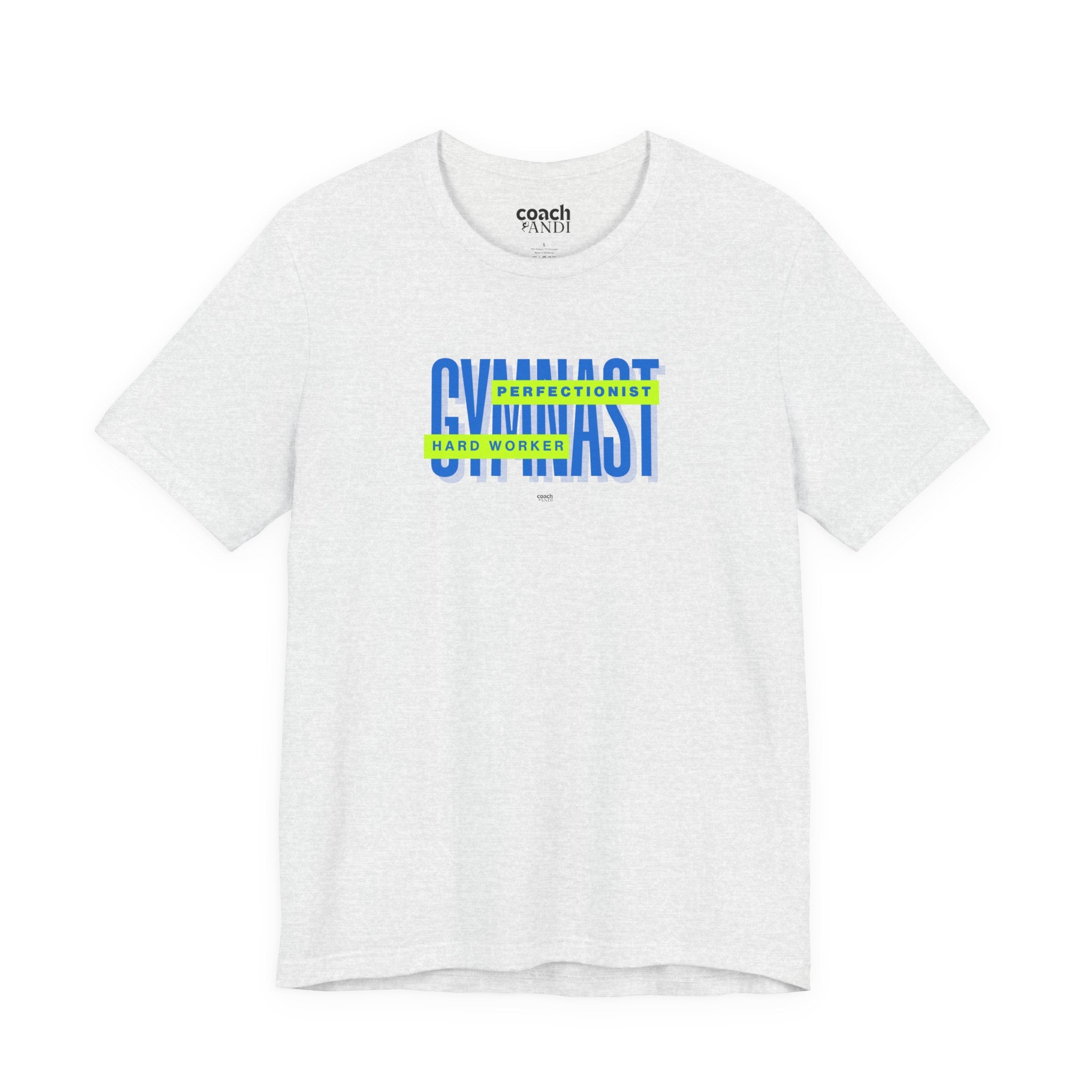Gymnast Hard Worker Tshirt - Lime/Blue (Adult)
