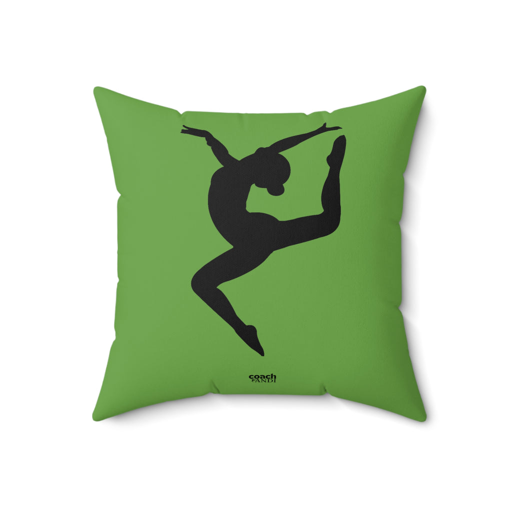Always Be A Gymnast-Green (Spun Polyester Square Pillow)