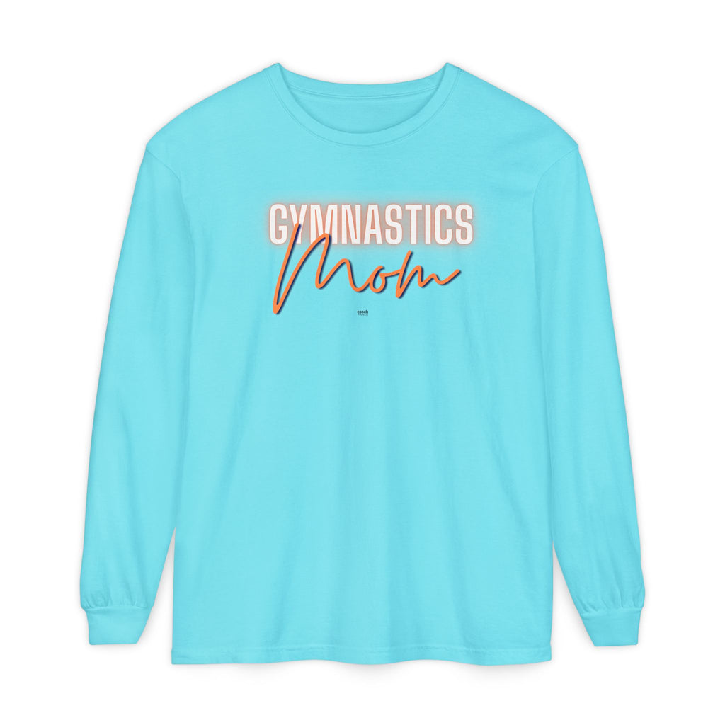 Glow Gym Mom Long Sleeve Shirt - Orange/Blue (Adult)