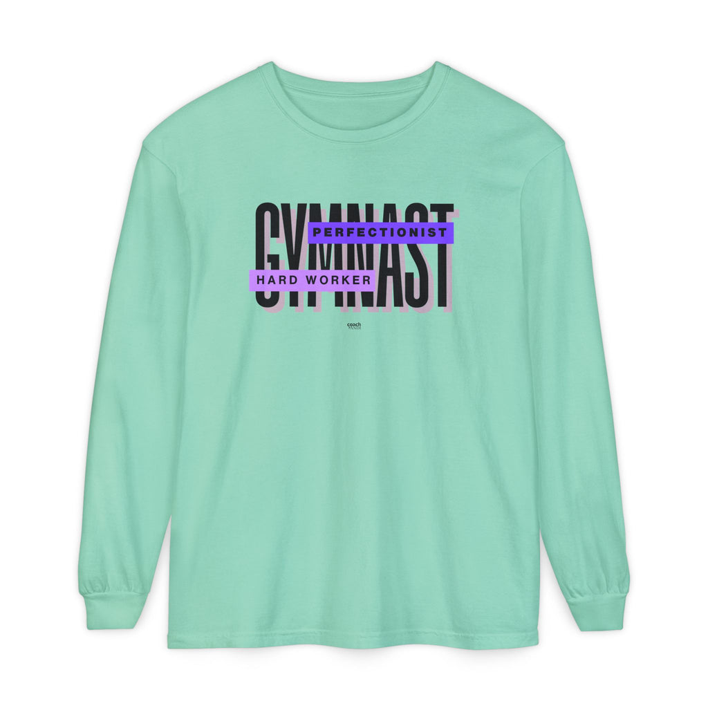 Gymnast Hard Worker Long Sleeve Shirt - Purple (Adult)