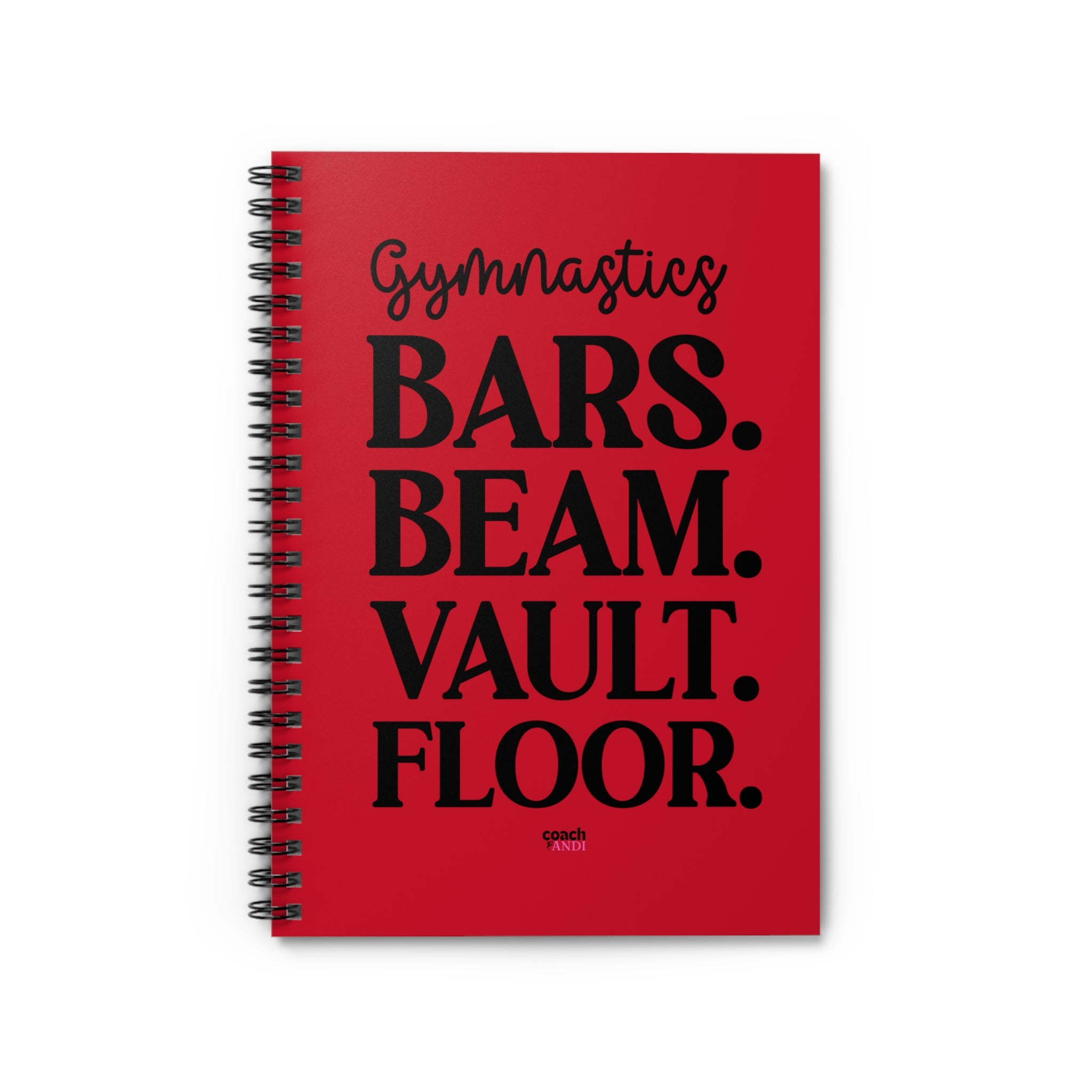 Gymnastics Events-Red (Spiral Notebook - Ruled Line)