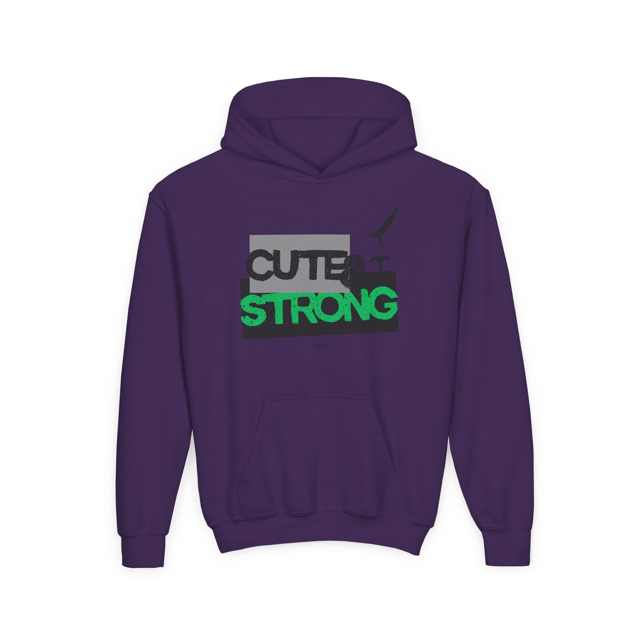 Cute & Strong Hoodie - Green/Black (Youth)