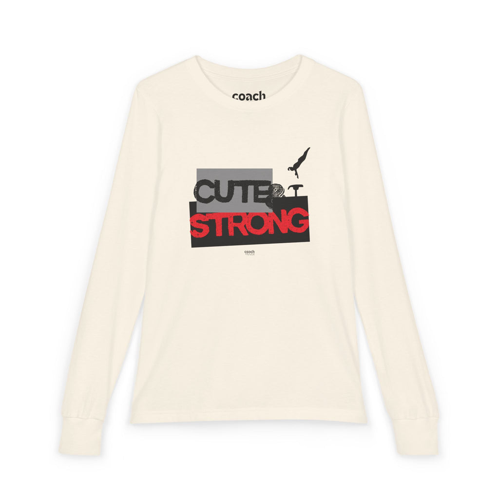 Cute & Strong Long Sleeve Shirt - Red/Black (Youth)