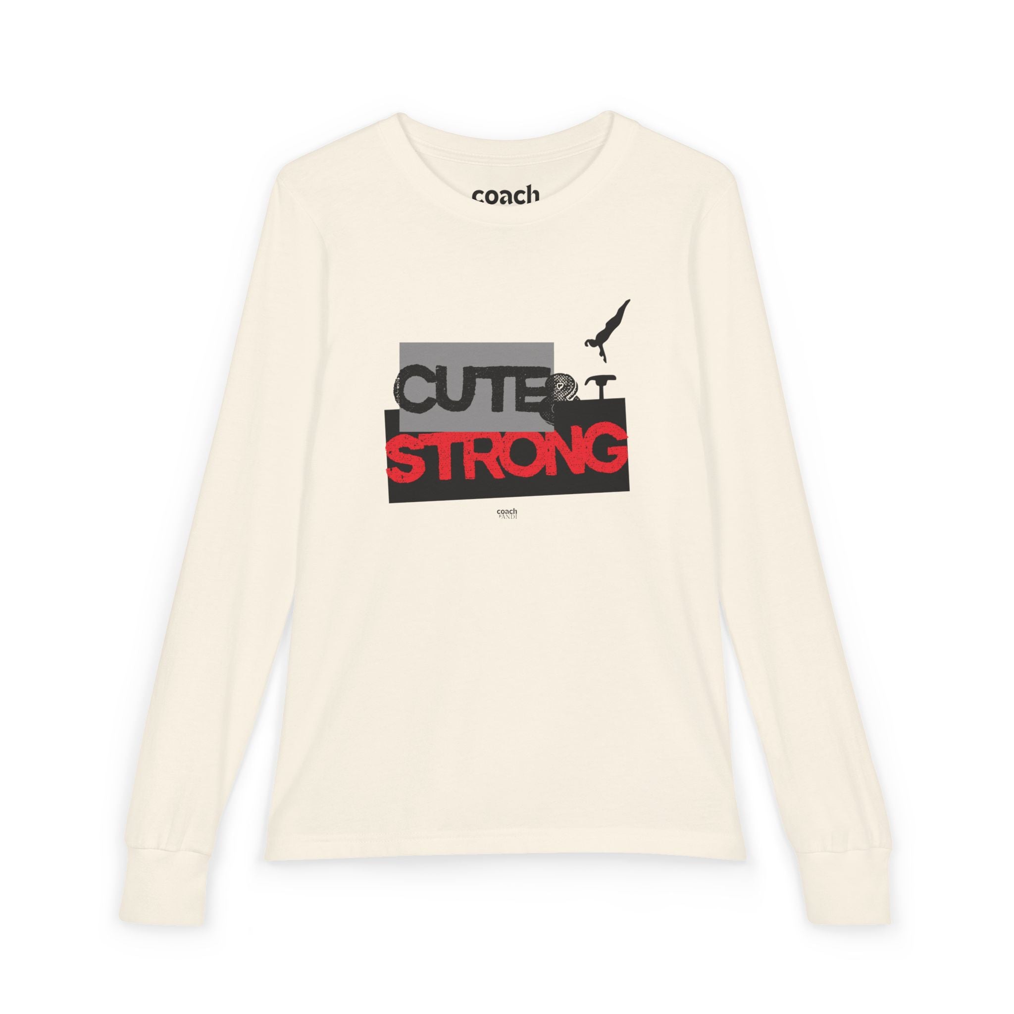 Cute & Strong Long Sleeve Shirt - Red/Black (Youth)