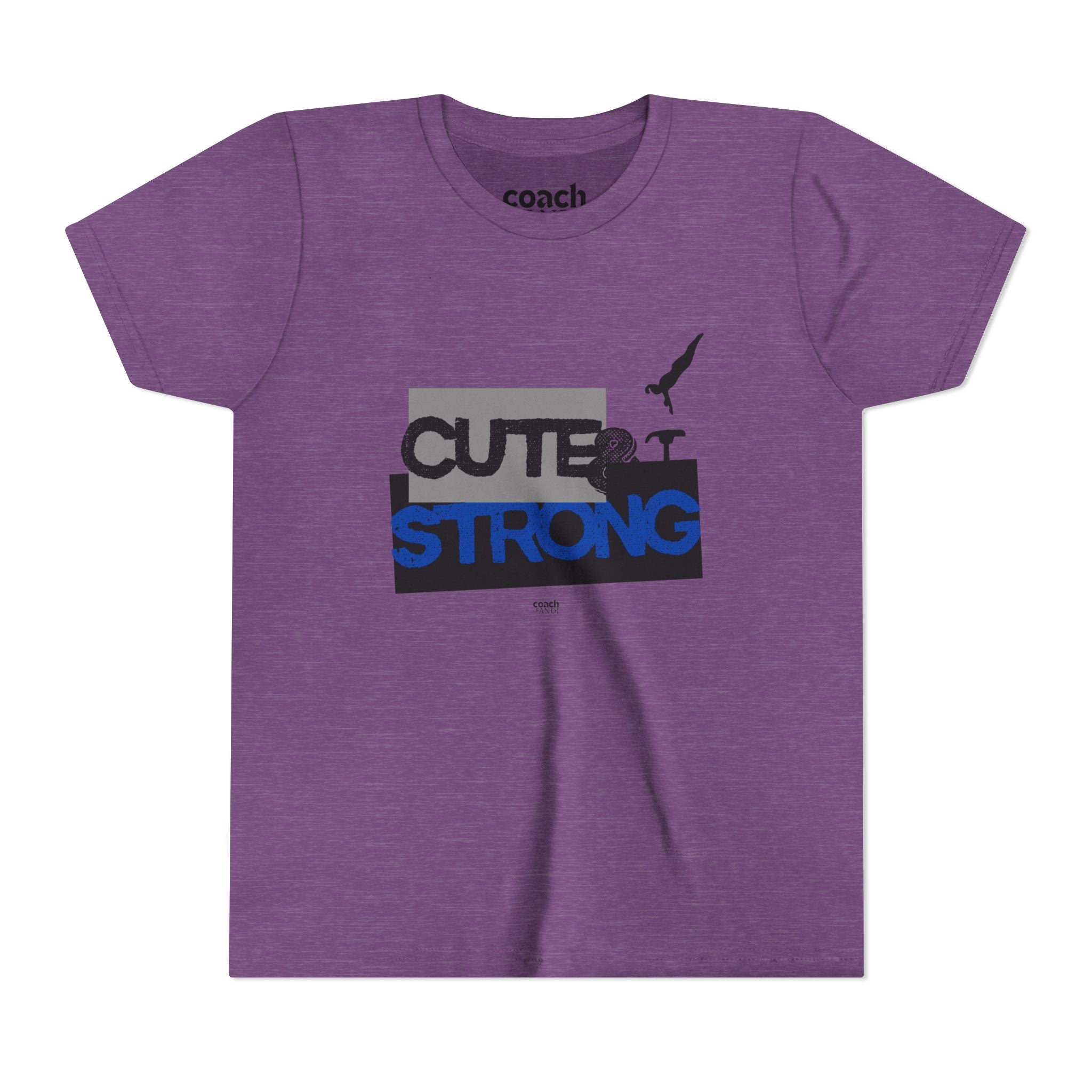 Cute & Strong Youth Short Sleeve Tee - Blue/Black