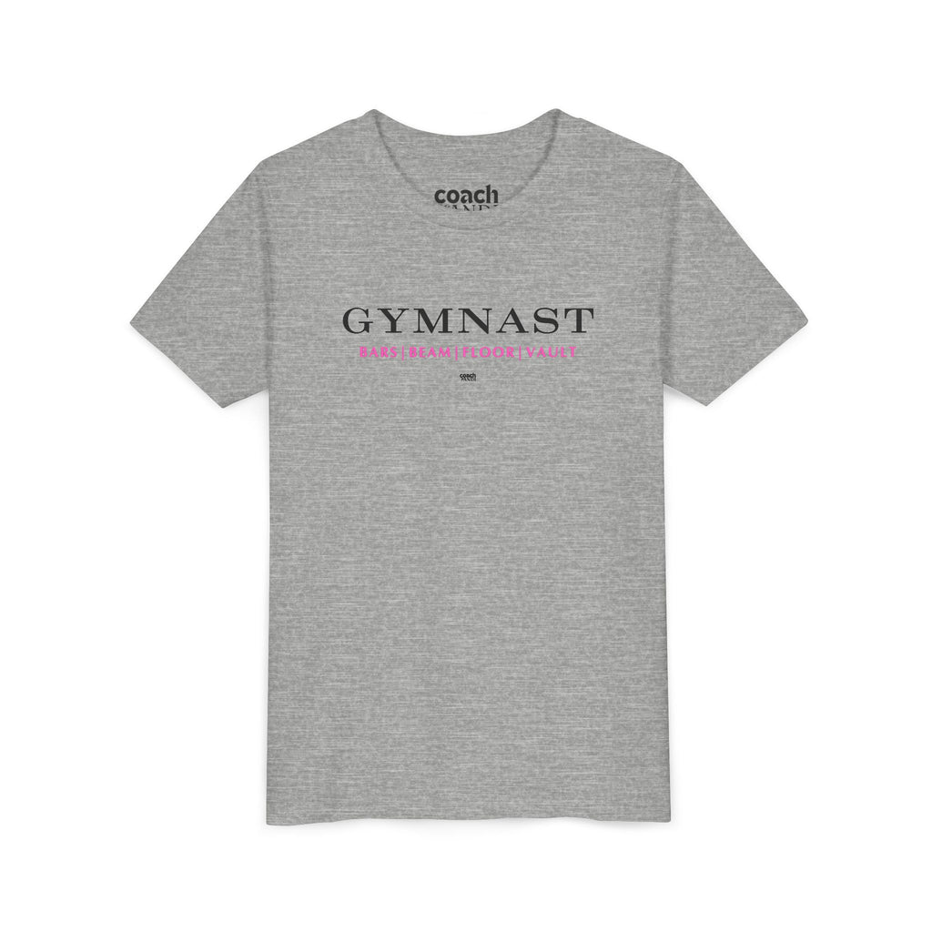 GYMNAST (Bars Beam Floor Vault) Short Sleeve Tee - Pink (Youth)