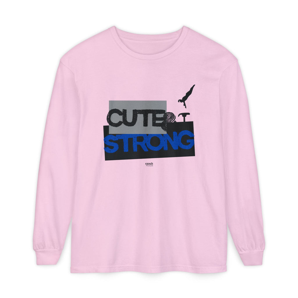 Cute & Strong - Blue/Black (Adult Long Sleeve Shirt)