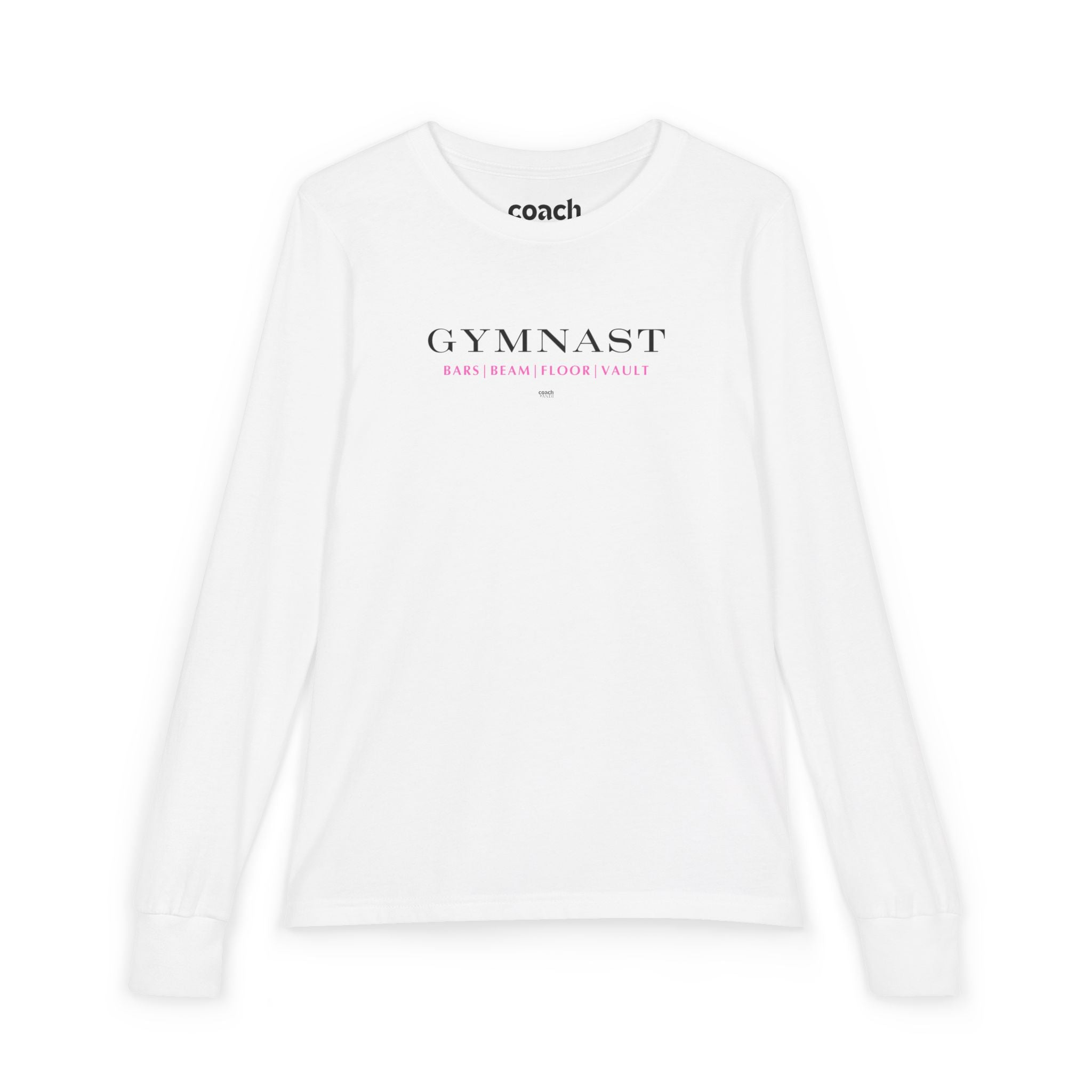 GYMNAST (Bars Beam Floor Vault) Long Sleeve Shirt - Pink (Youth)