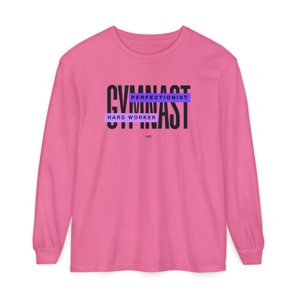 Gymnast Hard Worker Long Sleeve Shirt - Purple (Adult)