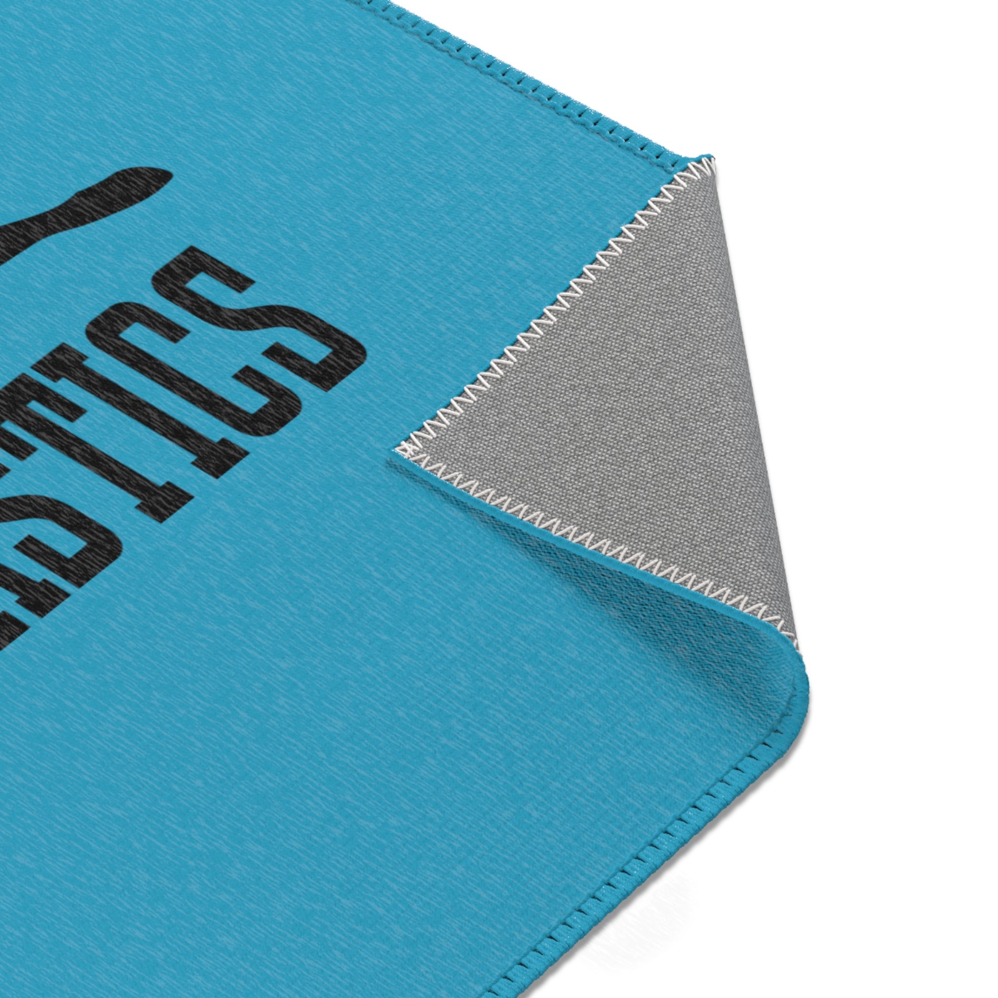 Peace, Love, Gymnastics-Turquoise (Area Rugs)