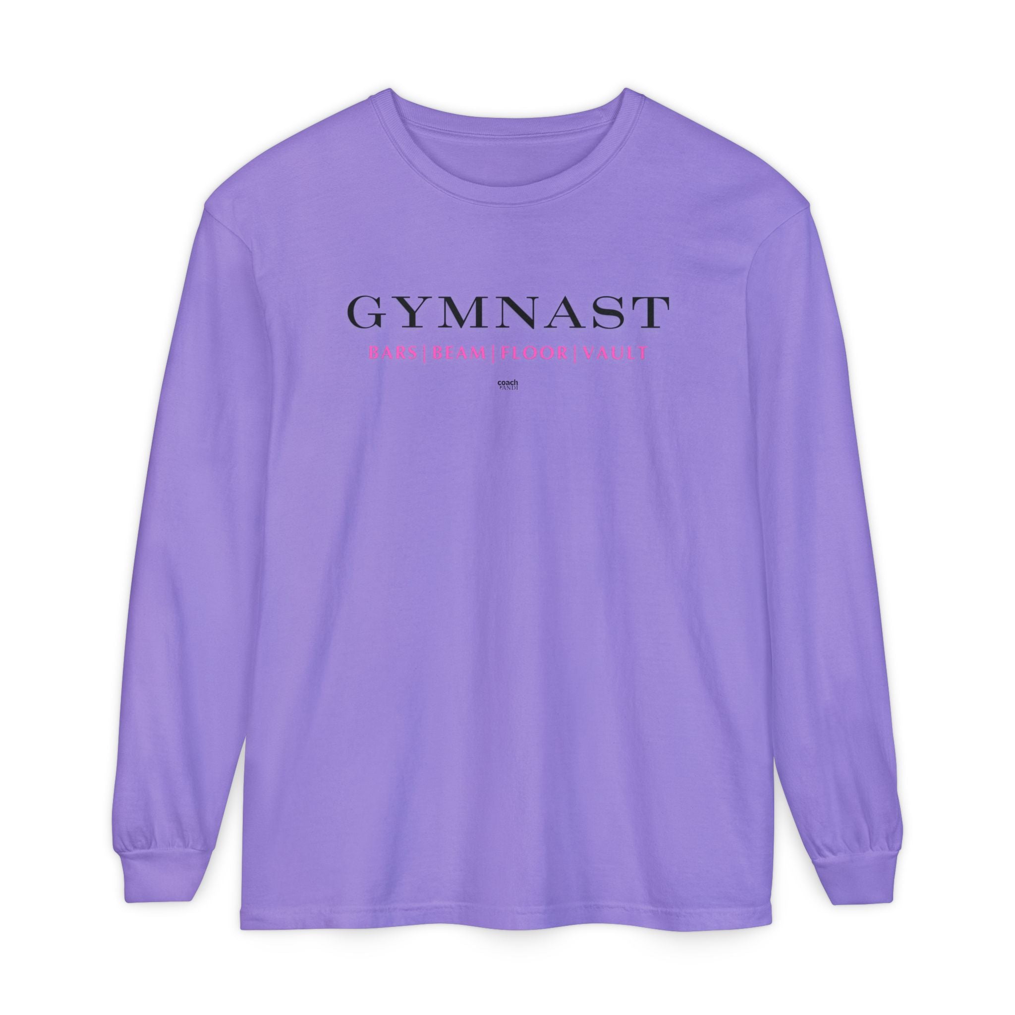 GYMNAST (Bars Beam Floor Vault) Long Sleeve Shirt - Pink (Adult )