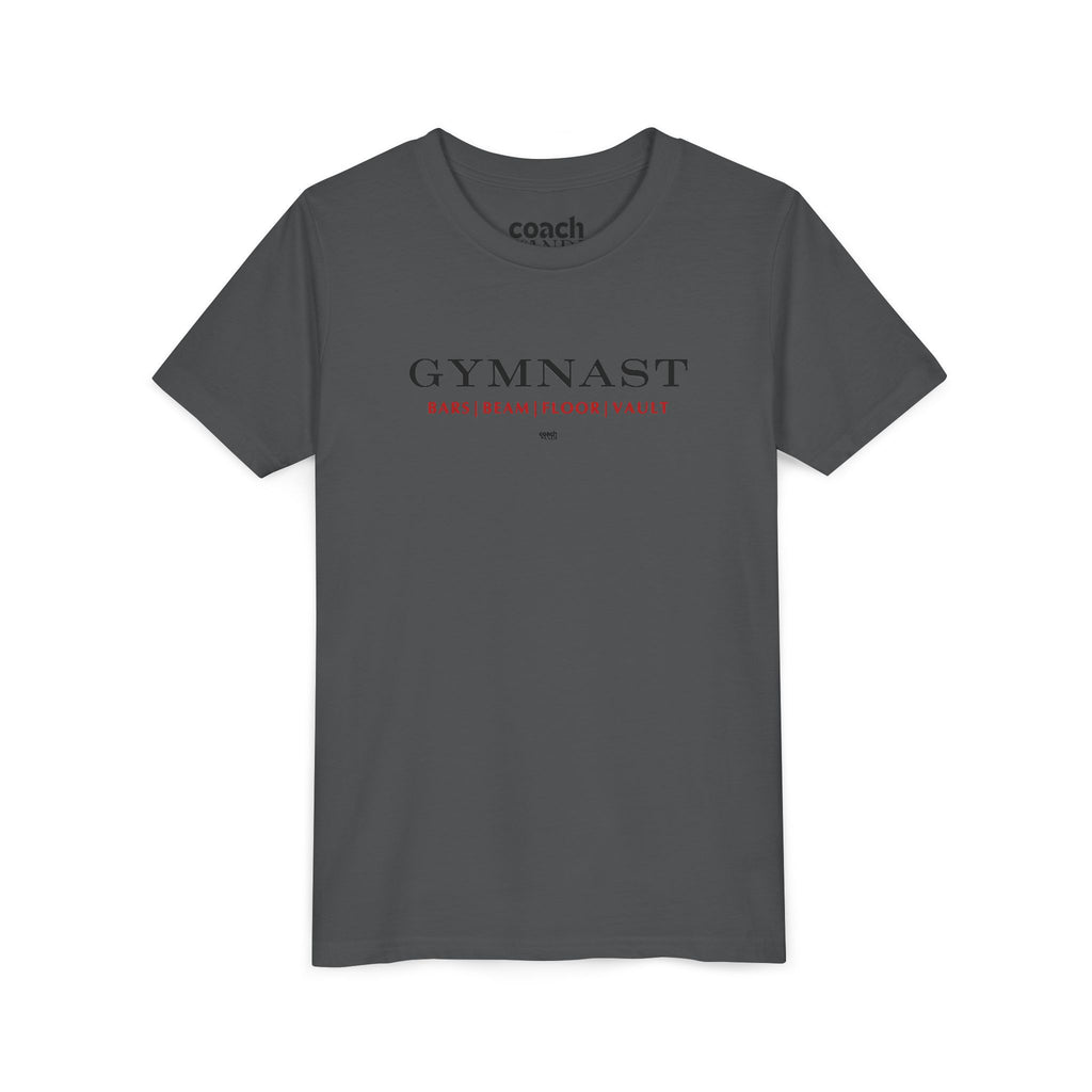 GYMNAST (Bars Beam Floor Vault) Short Sleeve Tee - Red (Youth)