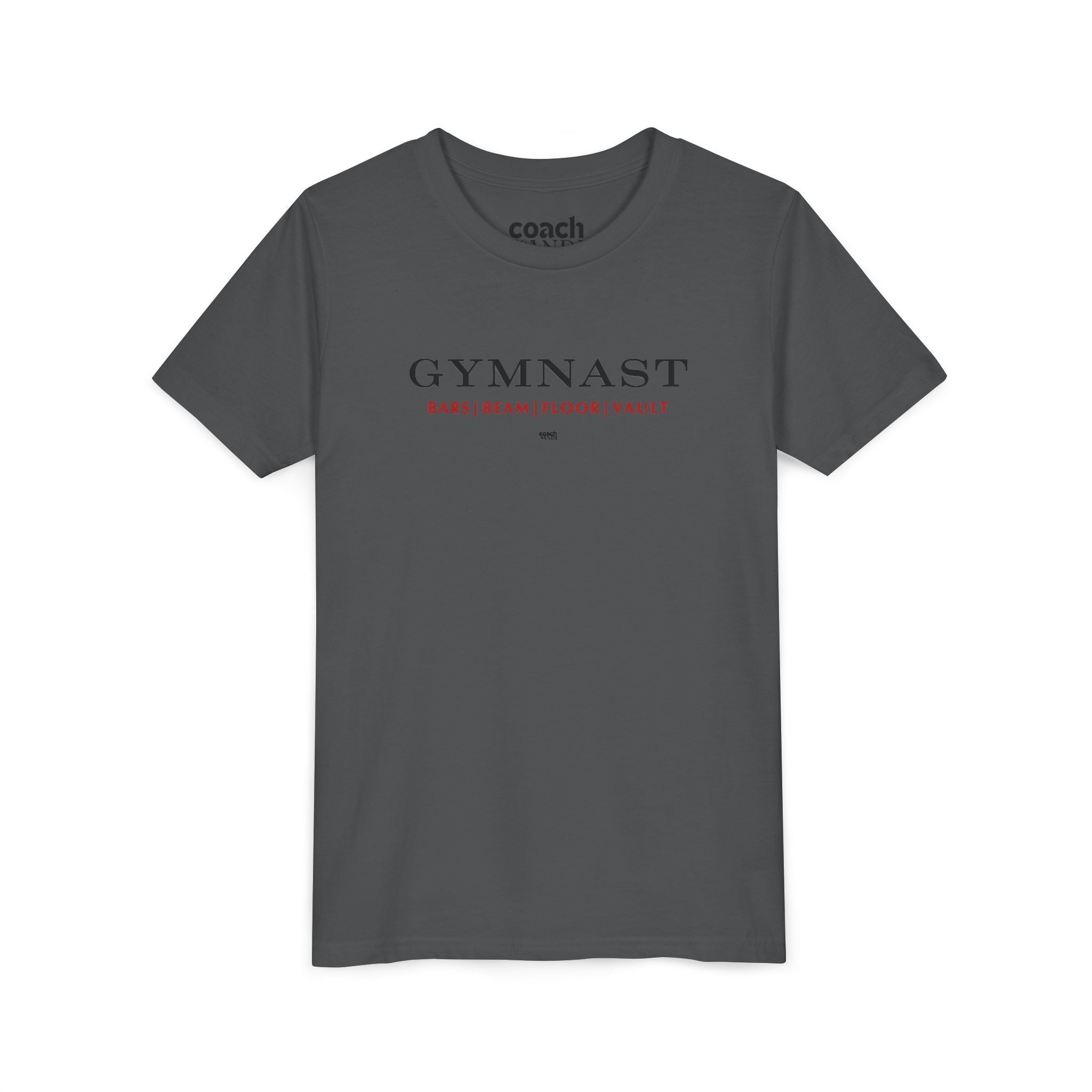 GYMNAST (Bars Beam Floor Vault) Short Sleeve Tee - Red (Youth)