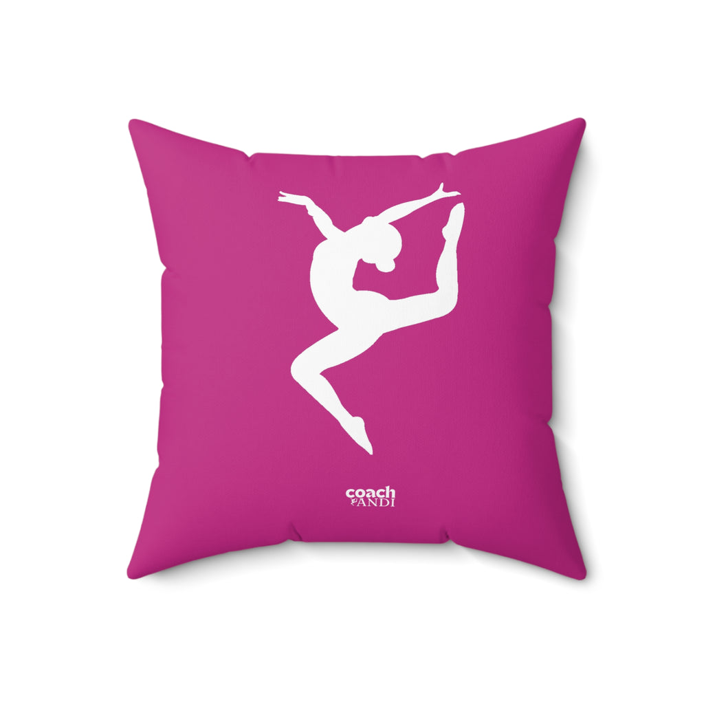 Always Be A Gymnast-Dk Pink (Spun Polyester Square Pillow)