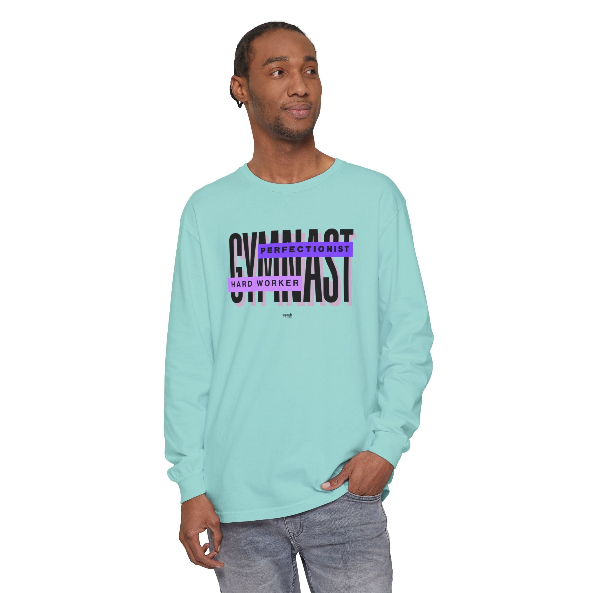 Gymnast Hard Worker Long Sleeve Shirt - Purple (Adult)