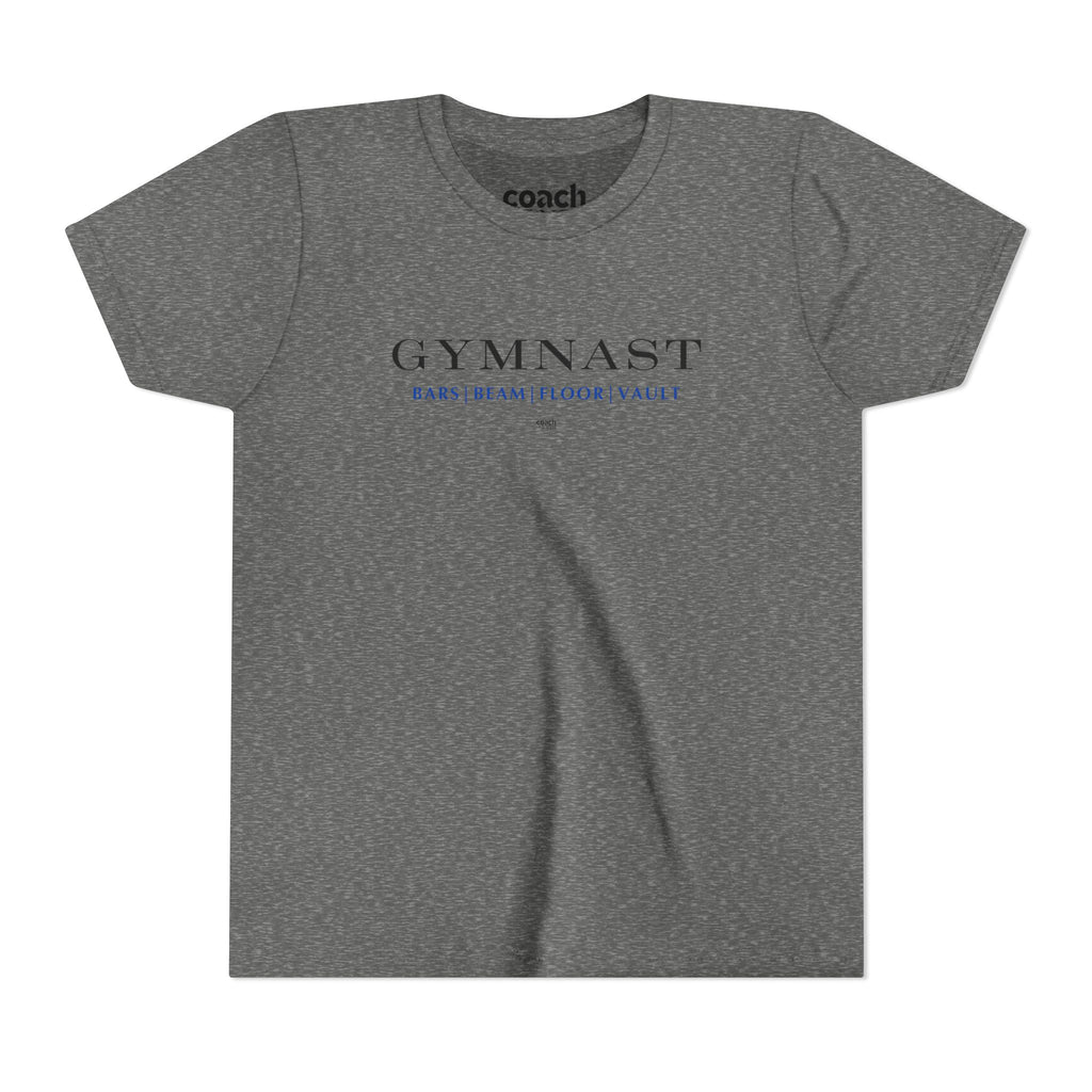 GYMNAST (Bars Beam Floor Vault) Short Sleeve Tee - Blue (Youth)