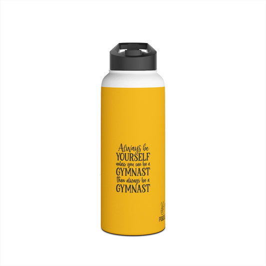 Gymnastics Quotes-Goldenrod (Stainless Steel Water Bottle, Standard Lid)