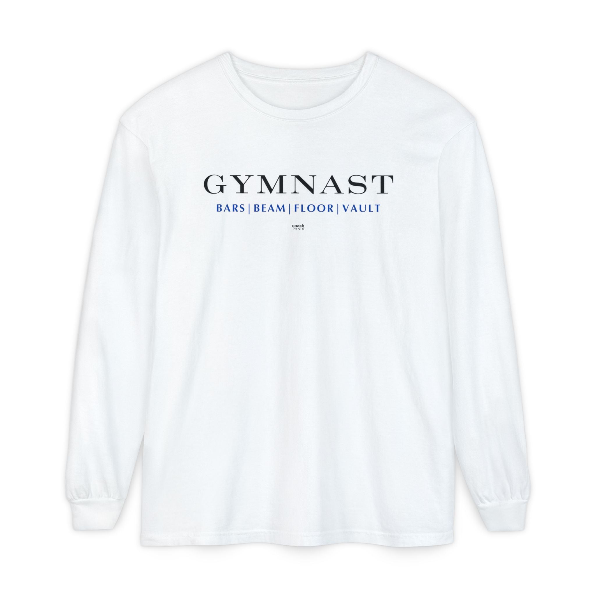 GYMNAST (Bars Beam Floor Vault) Long Sleeve Shirt - Blue (Adult )