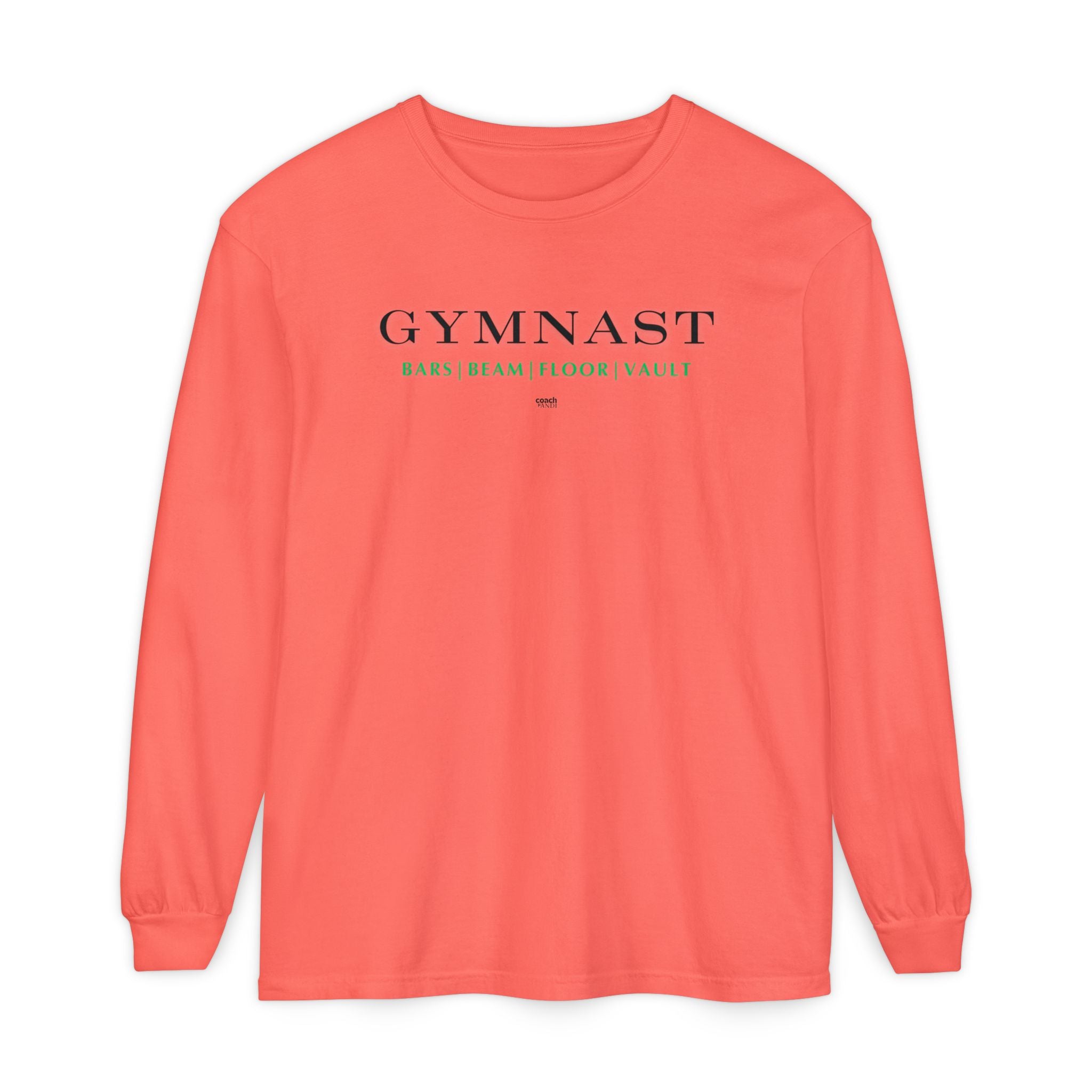 GYMNAST (Bars Beam Floor Vault) Long Sleeve Shirt - Green (Adult )