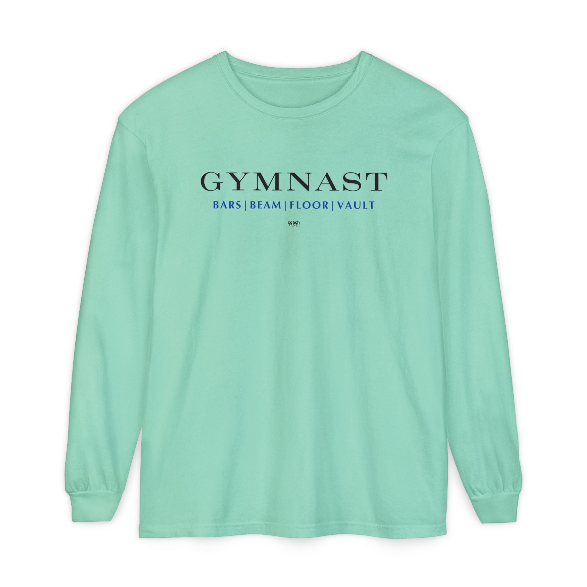 GYMNAST (Bars Beam Floor Vault) Long Sleeve Shirt - Blue (Adult )