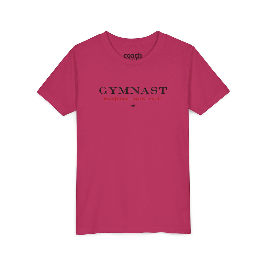 GYMNAST (Bars Beam Floor Vault) Short Sleeve Tee - Red (Youth)
