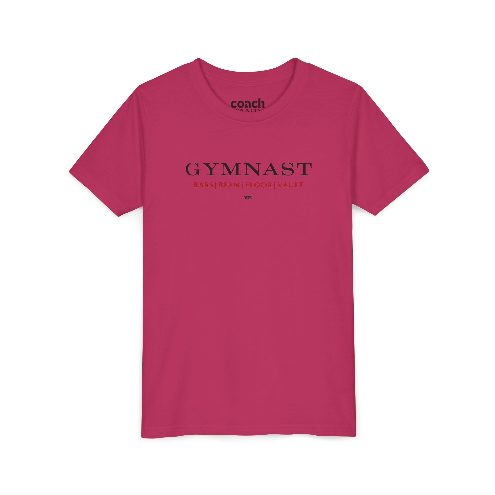 GYMNAST (Bars Beam Floor Vault) Short Sleeve Tee - Red (Youth)