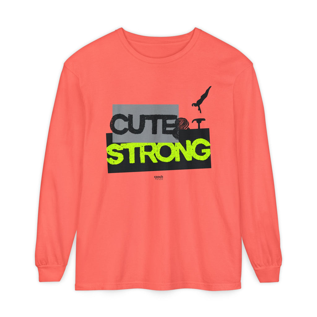 Cute & Strong - Lime/Black (Adult Long Sleeve Shirt)