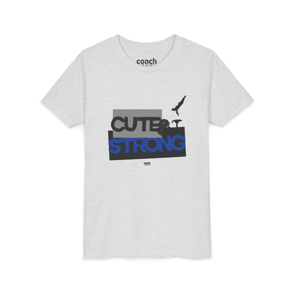 Cute & Strong Youth Short Sleeve Tee - Blue/Black