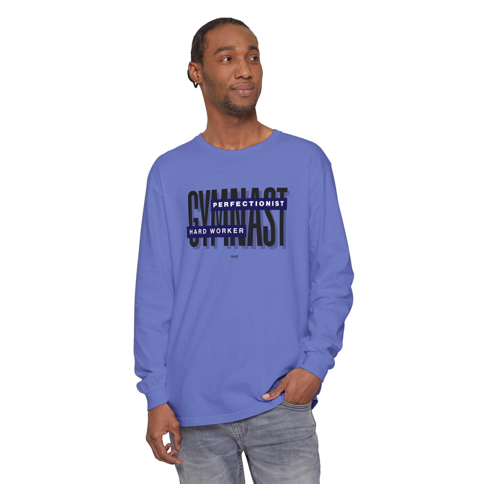 Gymnast Hard Worker Long Sleeve Shirt - Navy (Adult)