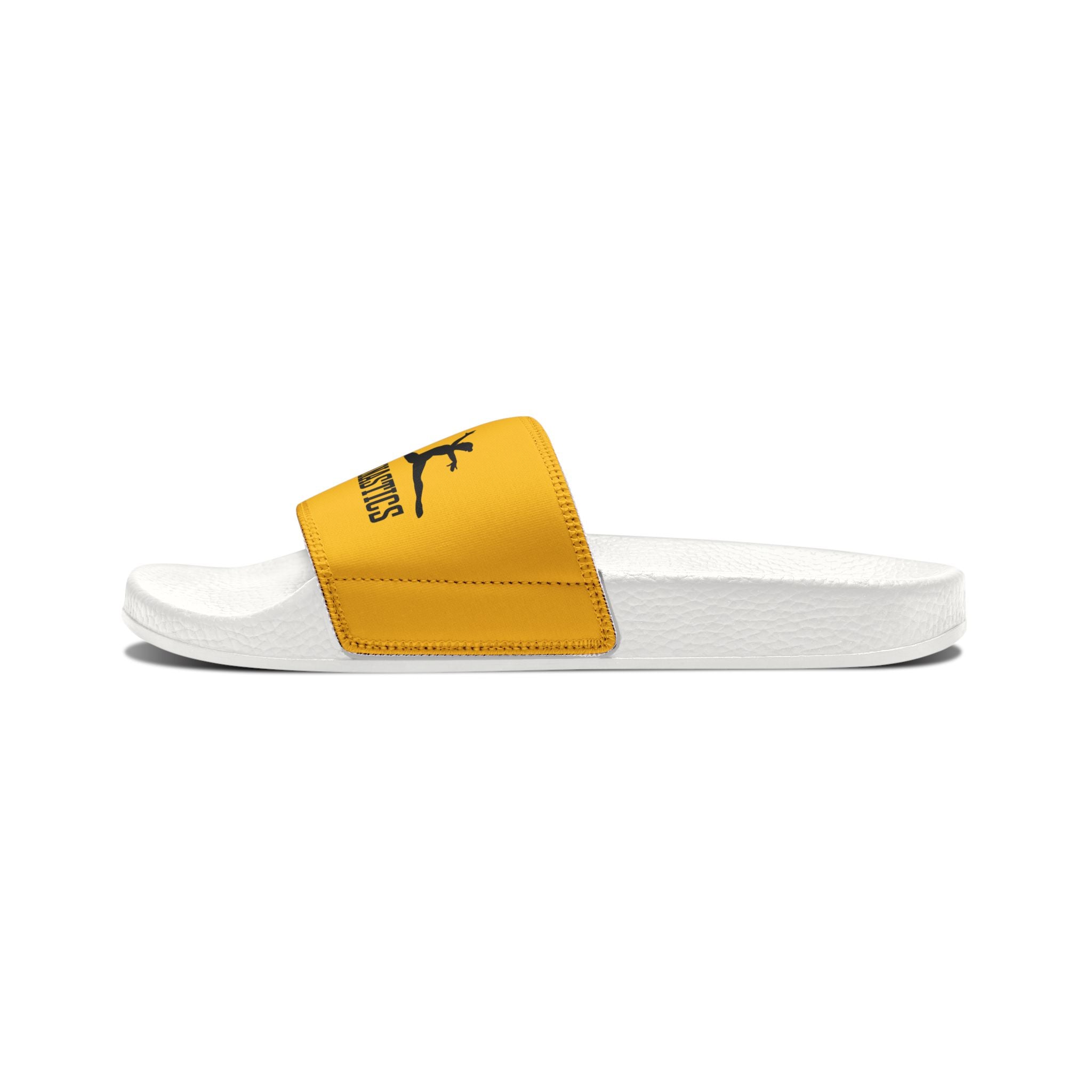 Peace, Love, Gymnastics- Yellow (Youth Removable-Strap Sandals)