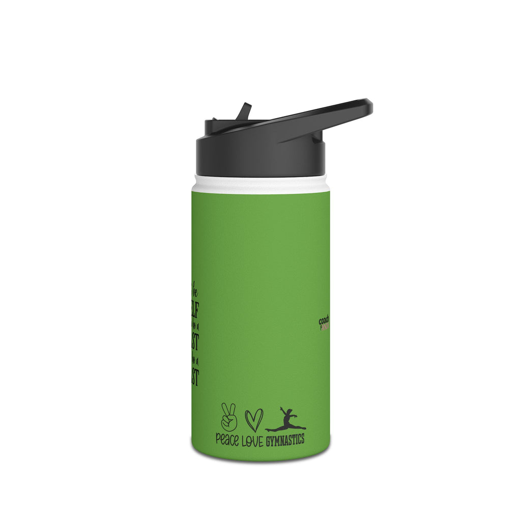 Gymnastics Quotes-Green (Stainless Steel Water Bottle, Standard Lid)