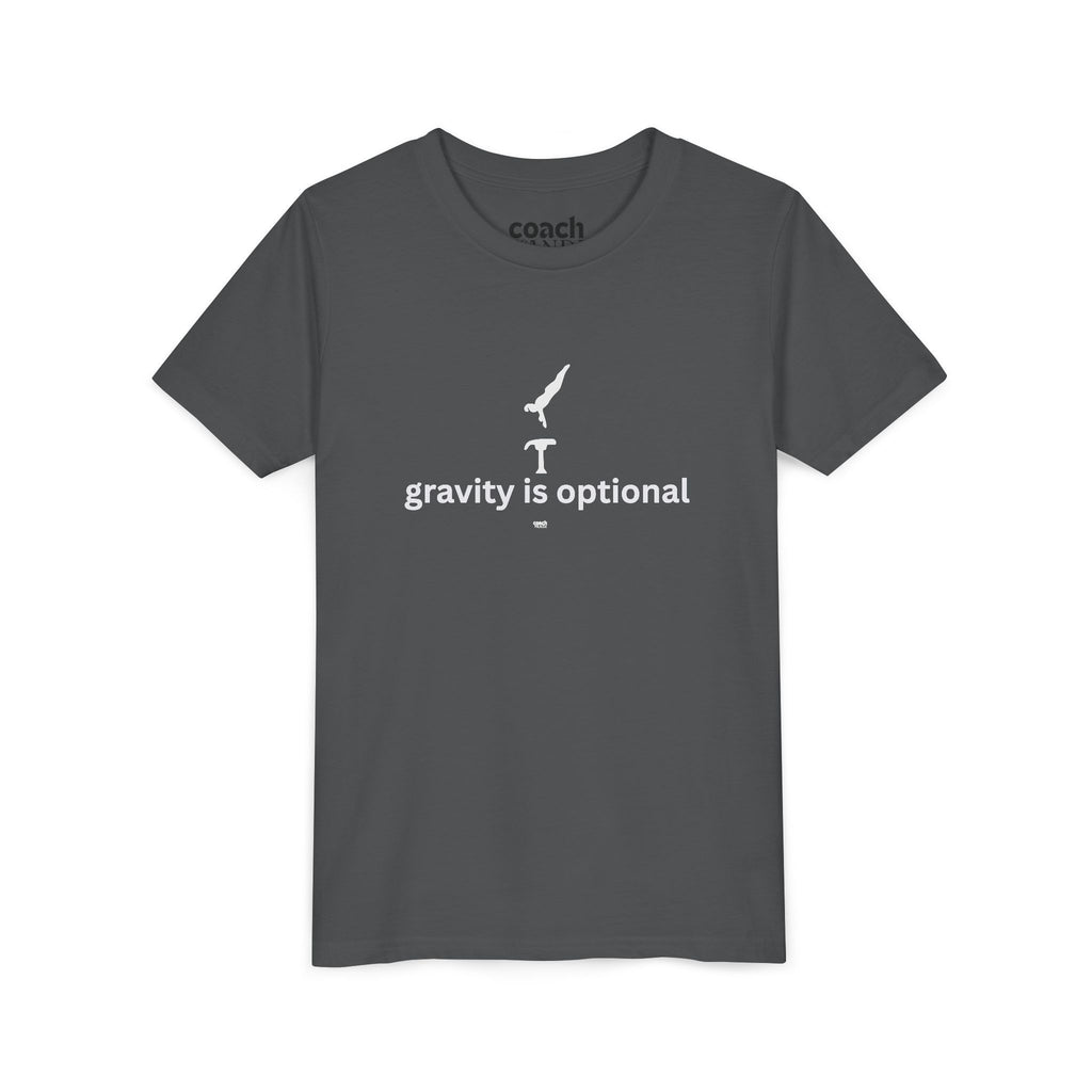Gravity is Optional Tshirt - White Font (Youth)