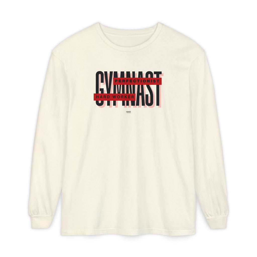 Gymnast Hard Worker Long Sleeve Shirt - Red (Adult)