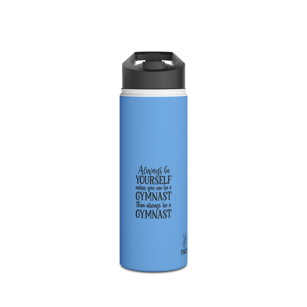 Gymnastics Quotes-Lt Blue (Stainless Steel Water Bottle, Standard Lid)