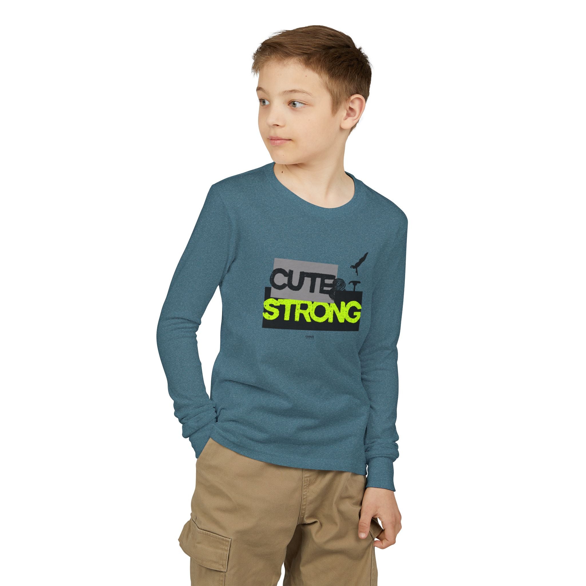 Cute & Strong Long Sleeve Shirt - Lime/Black (Youth)
