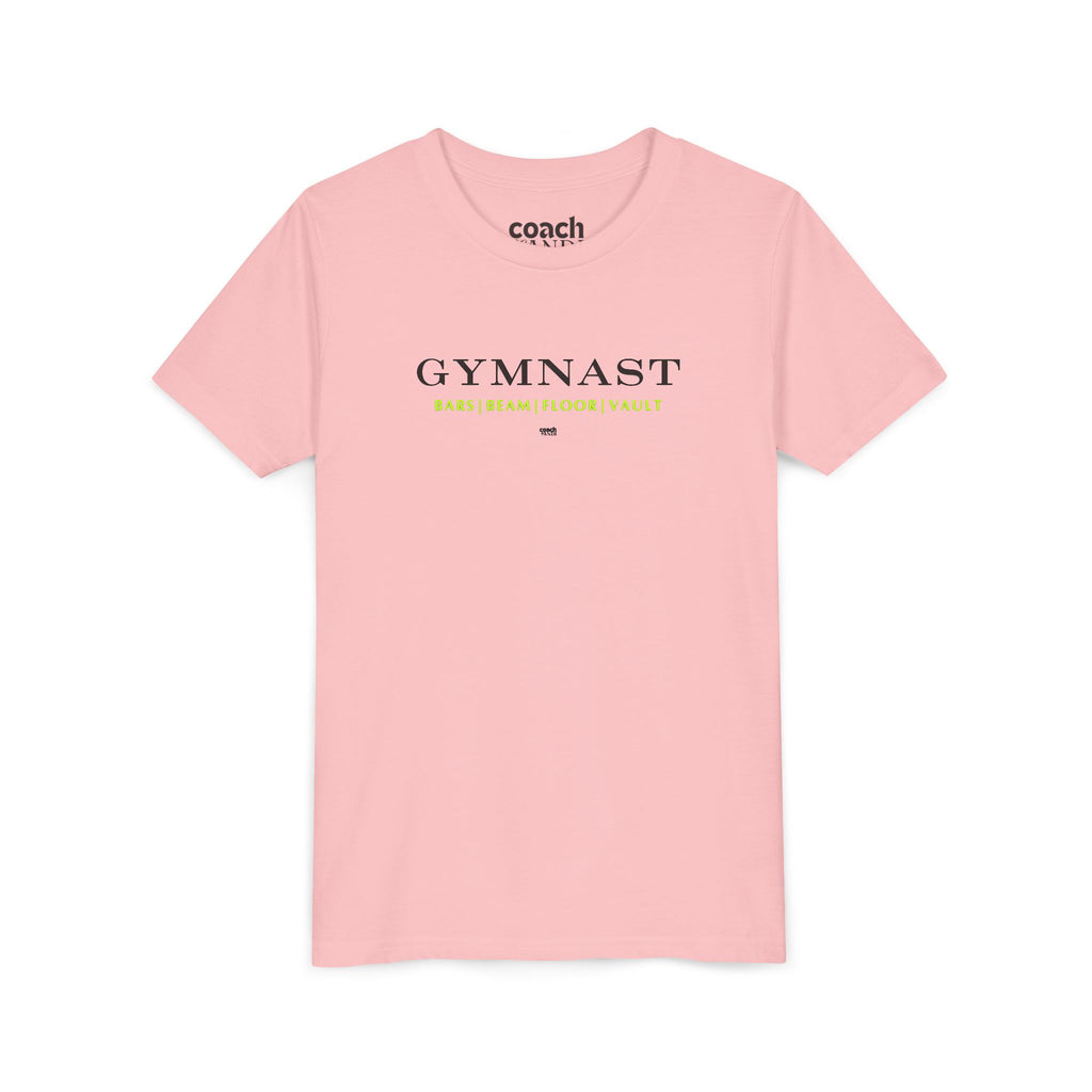 GYMNAST (Bars Beam Floor Vault) Tshirt - Lime (Youth)